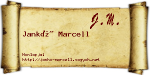 Jankó Marcell névjegykártya